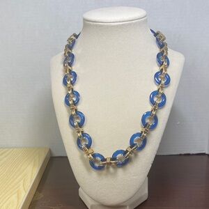 Elegant Talbots Vibrant Blue Lucite Circle and Gold Links
